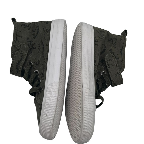 h&m Khaki Green Dinosaur High Top Sneakers Size 12 Toddler - Picture 6 of 9